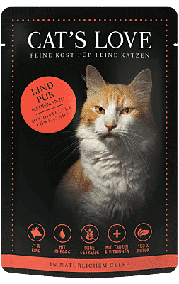 Cat's love adulto manzo - 12 bustine 85g 1byaldino articoli per allevatori Catslove Katzenfutter Nass Adult Rind