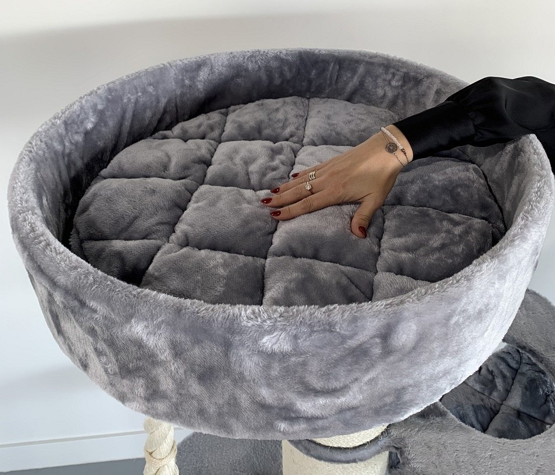 RHRQuality Cat Tree Maine Coon Sleeper Crown Light Grey 5byaldino articoli per allevatori Rhrquality Cat Tree Maine Coon Sleeper Crown Light 1