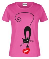 T-SHIRT scollo tondo fucsia