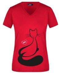 T-SHIRT scollo a V rosso