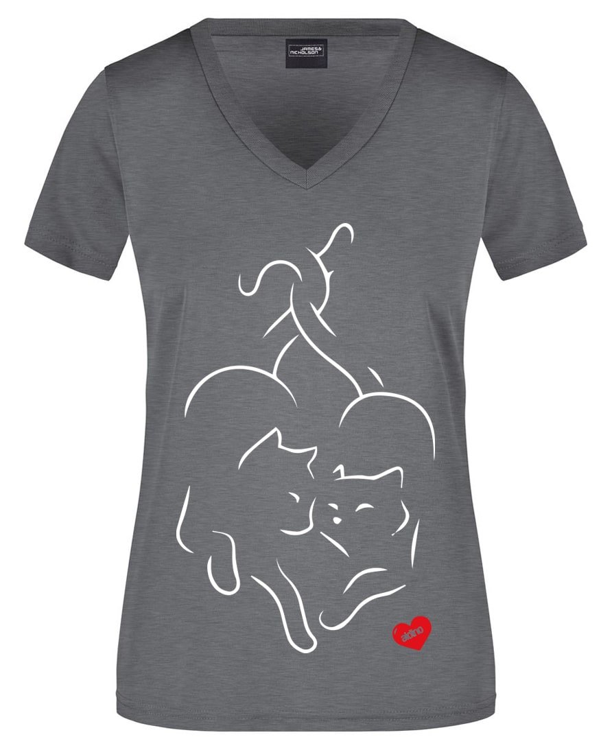 T-SHIRT scollo a V grigio 1byaldino articoli per allevatori 6V