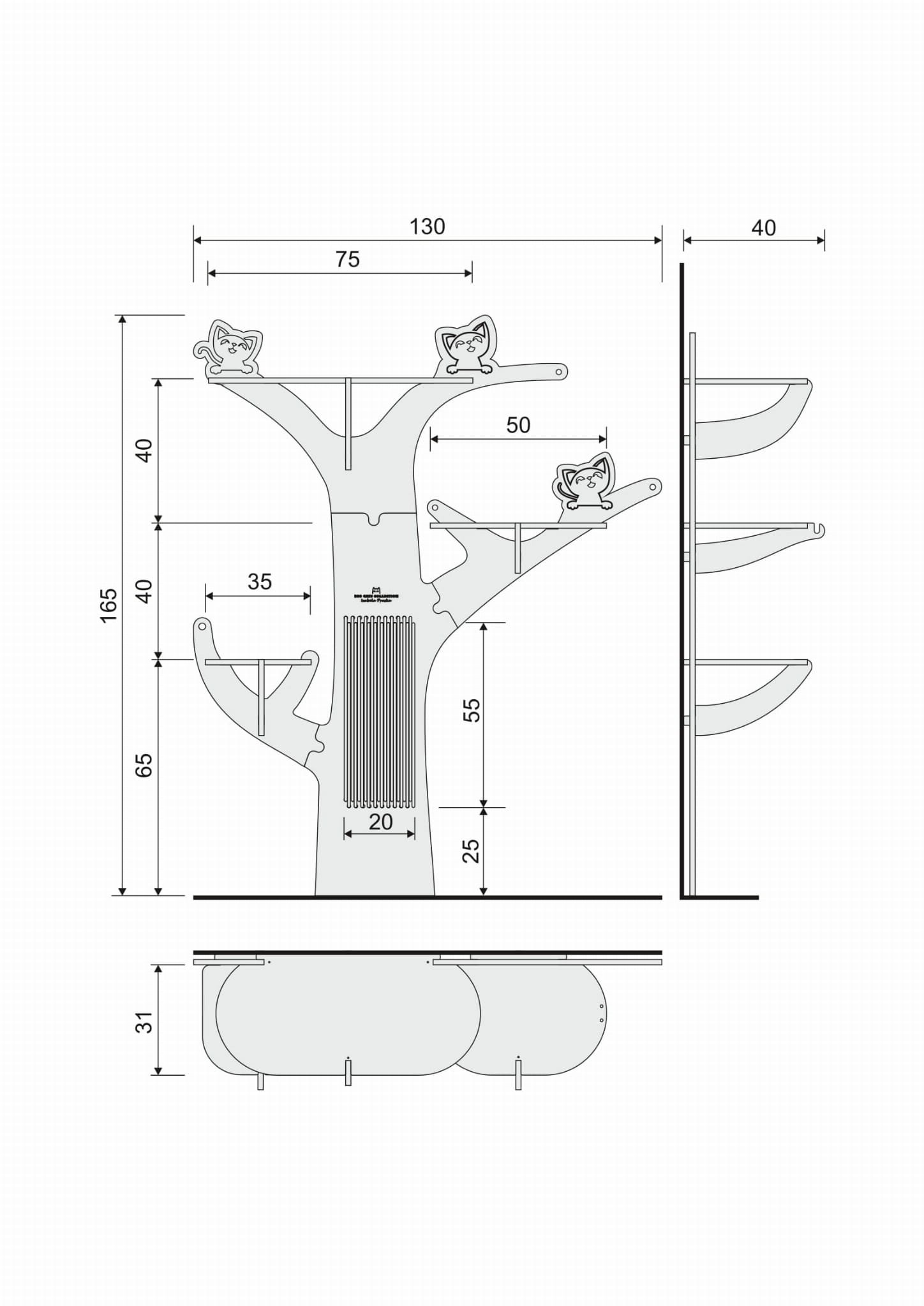 ecocatcollection CAT HAND TREE | Tiragraffi da parete 3byaldino articoli per allevatori ecocatcollection CAT HAND TREE | Tiragraffi da parete - immagine 3