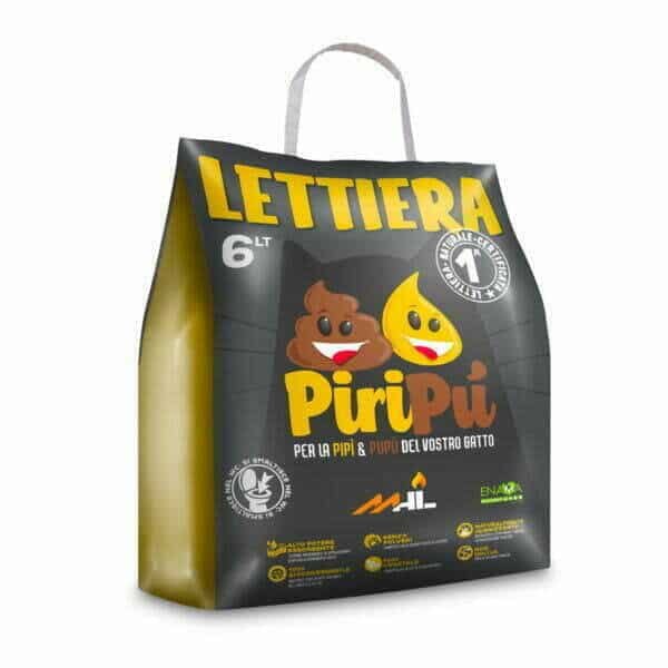 Piripù Lettiera in Pellet Naturale per Gatti – 6 Litri | 10 sacchi